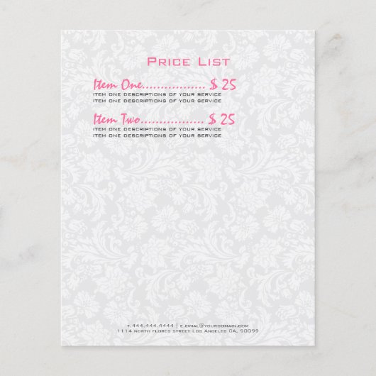 Omkeerbare witte en zwarte  Floral Damaskers Flyer (Voorkant)