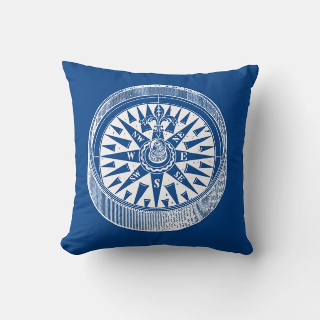 Omkeerbare zeelieden Compass Pillow Kussen (Voorkant)