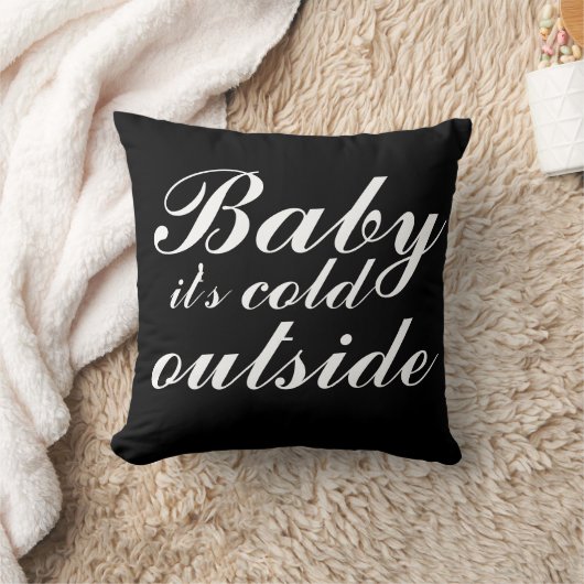 Omkeerbare zwart-wit Baby Het is koud buiten Kussen (Deken)