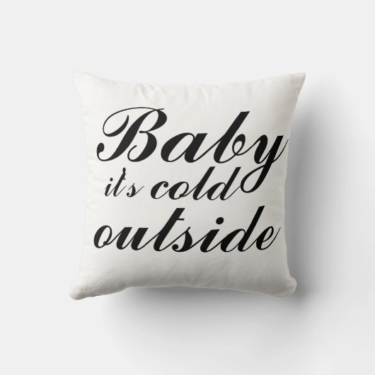 Omkeerbare zwart-wit Baby Het is koud buiten Kussen (Achterkant)