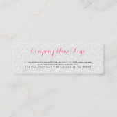 Omkeerbare zwart & wit bloemdamast & kant mini visitekaartje (Achterkant)