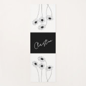 Omkeerbare zwart-wit madeliefjes en jouw naam yogamat (Voorkant)