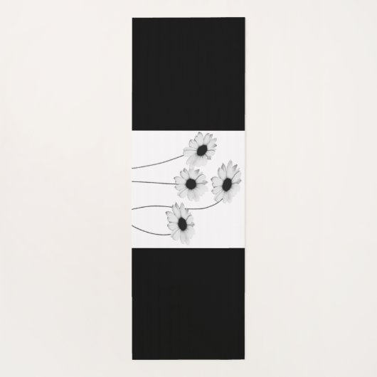 Omkeerbare zwart-wit madeliefjes en jouw naam yogamat (Achterkant)
