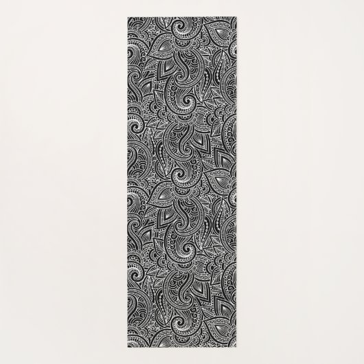 Omkeerbare zwarte en witte boho, Gypsy Design Yoga Yogamat (Achterkant)