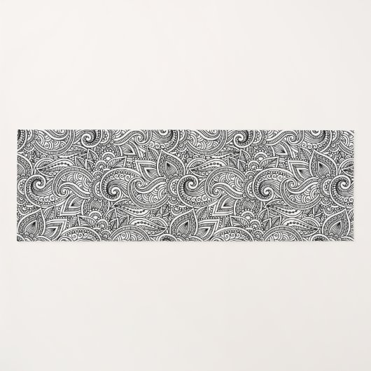 Omkeerbare zwarte en witte boho, Gypsy Design Yoga Yogamat (Voorkant (horizontaal))