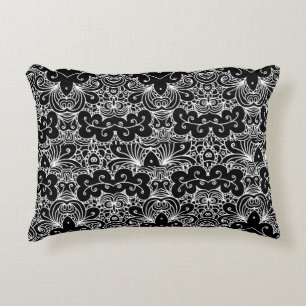 Omkeerbare zwarte en witte flessenpatronen accent kussen