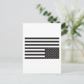 Omlaag Amerikaanse vlag in zwart. Briefkaart (Staand voorkant)