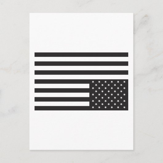Omlaag Amerikaanse vlag in zwart. Briefkaart (Voorkant)