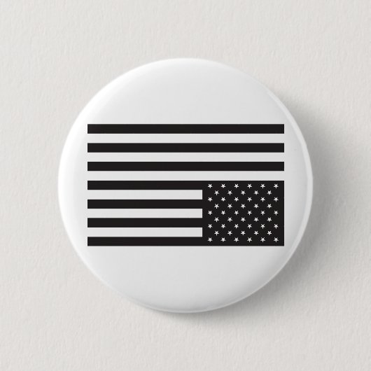 Omlaag Amerikaanse vlag in zwart. Ronde Button 5,7 Cm (Voorkant)