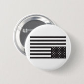 Omlaag Amerikaanse vlag in zwart. Ronde Button 5,7 Cm (Voorkant /achterkant)