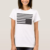 Omlaag Amerikaanse vlag in zwart. T-shirt (Voorkant)