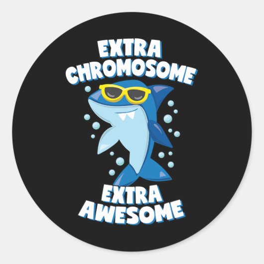 Omlaag bewustzijn Extra Geweldige haai Ronde Sticker (Voorkant)