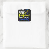 Omlaag bewustzijn van syndrome dag hart vlinder vierkante sticker (Tas)