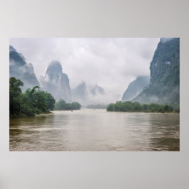 Omlaag bij de Yangshuo rivier Poster