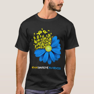 Omlaag de gevoeligheid van het syndroom blauw lint t-shirt