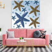 Omlaag door de Zee Starfish Canvas Afdruk (Insitu (Woonkamer))