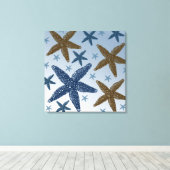Omlaag door de Zee Starfish Canvas Afdruk (Insitu (Houten vloer))