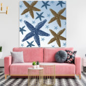 Omlaag door de Zee Starfish Canvas Afdruk (Insitu (Woonkamer))