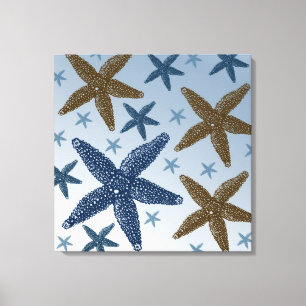 Omlaag door de Zee Starfish Canvas Afdruk
