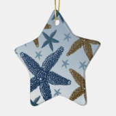 Omlaag door de Zee Starfish Keramisch Ornament (Links)