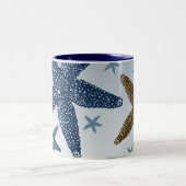 Omlaag door de Zee Starfish Tweekleurige Koffiemok (Center)