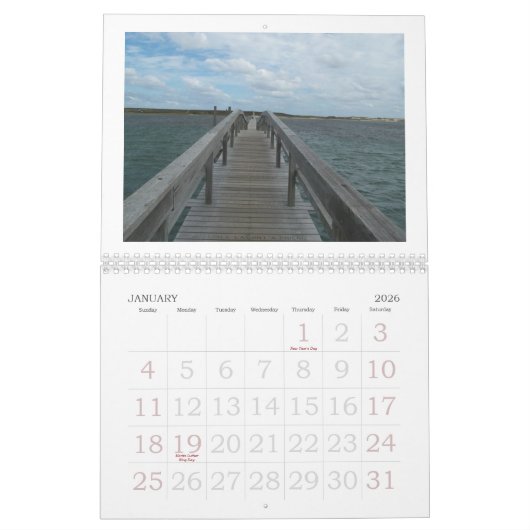 Omlaag door het Zee, Cape Cape Cod. Kalender (Jan 2026)