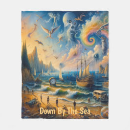Omlaag door het Zee: een surrealistisch kustdrooml Fleece Deken