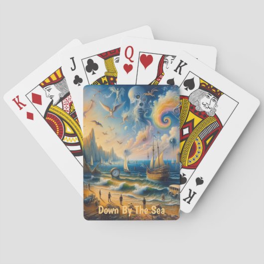 Omlaag door het Zee: een surrealistisch kustdrooml Pokerkaarten (Achterkant)