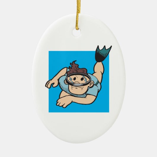 Omlaag duiken keramisch ornament (Voorkant)