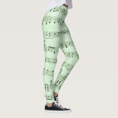 Omlaag Groene vel Muziek Leggings (Rechts)