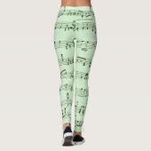 Omlaag Groene vel Muziek Leggings (Achterkant)