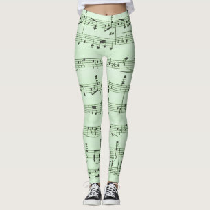 Omlaag Groene vel Muziek Leggings