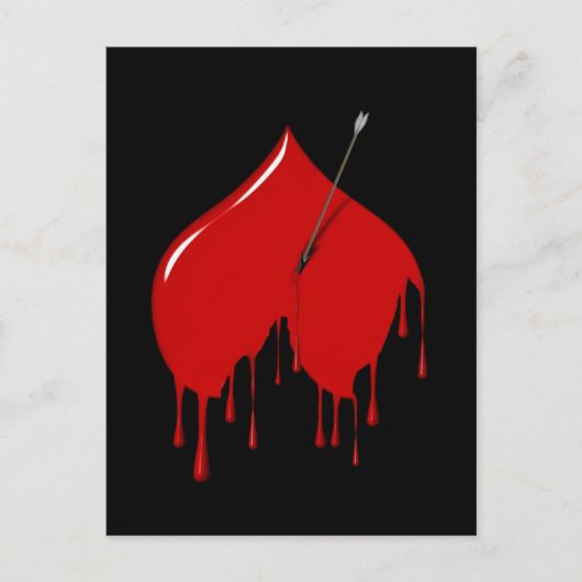 Omlaag hart (tekst toevoegen) briefkaart (Voorkant)