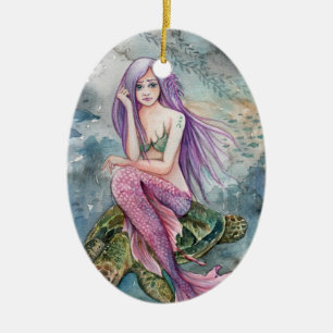 Omlaag in Atlantis - Zeemeermin Onement Keramisch Ornament