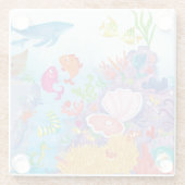 Omlaag in de oceaan glazen onderzetter (Achterkant)