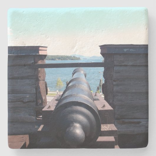 Omlaag kijkend stenen onderzetter (Voorkant)