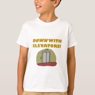 Omlaag met hoogstelers t-shirt