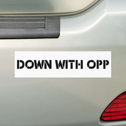 Omlaag met opp bumpersticker (Op auto)