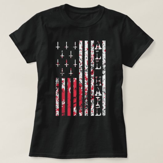 Omlaag naar occulte Amerikaanse vlag Alle hagel T-shirt (Design voorkant)