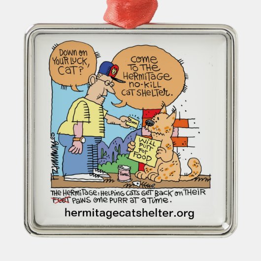 Omlaag op Luck Cat - Ornament (Voorkant)