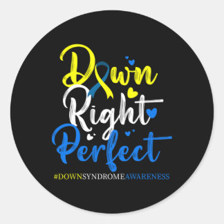 Omlaag Perfecte downsyndroom Bewustheid 3 Ronde Sticker