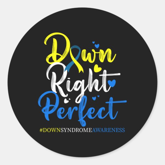 Omlaag Perfecte downsyndroom Bewustheid 3 Ronde Sticker (Voorkant)