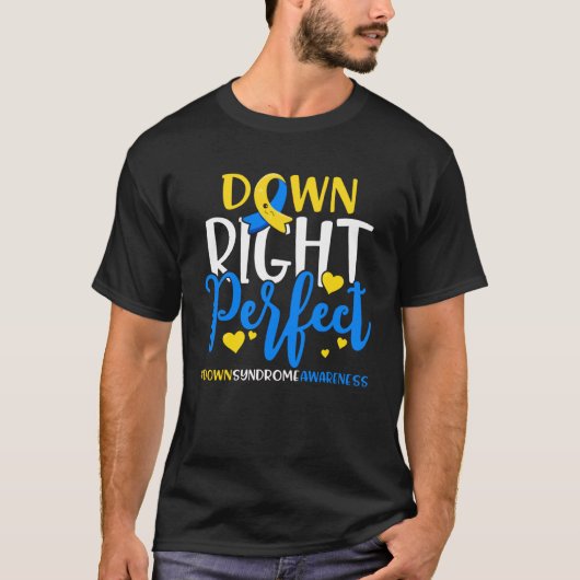 Omlaag Perfecte downsyndroombewustzijn T-shirt (Voorkant)