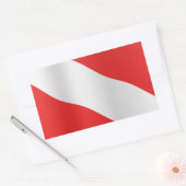 Omlaag schuiven rechthoekige sticker (Envelop)