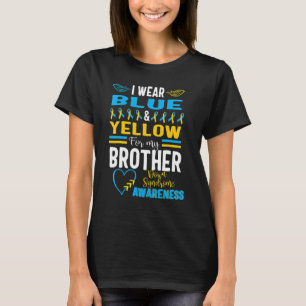 Omlaag Syndrome Awareness T21 I Draag Blue Yellow  T-shirt