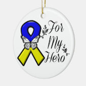 Omlaag syndroom voor mijn helm keramisch ornament (Links)