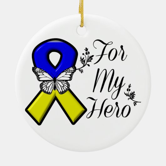 Omlaag syndroom voor mijn helm keramisch ornament (Achterkant)