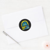 Omlaag, verbluffend syndroom bewustzijn ronde sticker (Envelop)