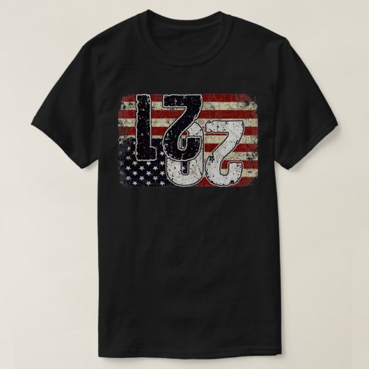 Omlaag Vlag 2021 Amerika in nood T-shirt (Design voorkant)