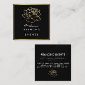 Omlijnde Roos Flower, evenementen floral Vierkante Visitekaartje (Voorkant / Achterkant)